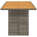 vidaXL szürke polyrattan akácfa lapos kerti asztal 190 x 80 x 74 cm