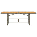 vidaXL szürke polyrattan akácfa lapos kerti asztal 190 x 80 x 74 cm