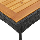 vidaXL fekete polyrattan kerti asztal akácfa lappal 80 x 80 x 75 cm