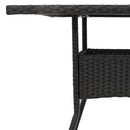 vidaXL fekete polyrattan kerti asztal akácfa lappal 80 x 80 x 75 cm