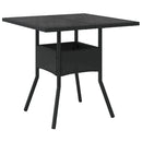 vidaXL fekete polyrattan üveglapos kerti asztal 80 x 80 x 75 cm