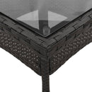 vidaXL fekete polyrattan üveglapos kerti asztal 80 x 80 x 75 cm