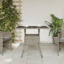 vidaXL szürke polyrattan üveglapos kerti asztal 80 x 80 x 75 cm