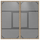 vidaXL bézs polyrattan üveglapos kerti asztal 80 x 80 x 75 cm