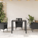 vidaXL fekete polyrattan üveglapos kerti asztal 90 x 90 x 75 cm