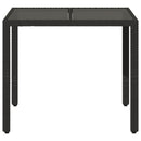 vidaXL fekete polyrattan üveglapos kerti asztal 90 x 90 x 75 cm