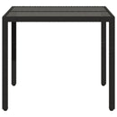 vidaXL fekete polyrattan üveglapos kerti asztal 90 x 90 x 75 cm