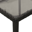 vidaXL fekete polyrattan üveglapos kerti asztal 90 x 90 x 75 cm
