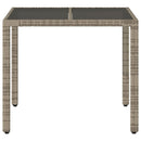 vidaXL szürke polyrattan üveglapos kerti asztal 90 x 90 x 75 cm