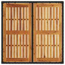 vidaXL fekete polyrattan kerti asztal akácfa lappal 90 x 90 x 75 cm