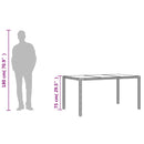vidaXL fekete polyrattan üveglapos kerti asztal 150 x 90 x 75 cm