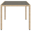vidaXL bézs polyrattan üveglapos kerti asztal 150 x 90 x 75 cm