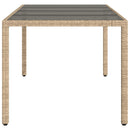vidaXL bézs polyrattan üveglapos kerti asztal 190 x 90 x 75 cm