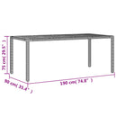 vidaXL fekete polyrattan kerti asztal akácfa lappal 190 x 90 x 75 cm