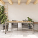 vidaXL szürke polyrattan kerti asztal akácfa lappal 190 x 90 x 75 cm