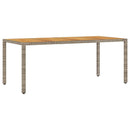 vidaXL szürke polyrattan kerti asztal akácfa lappal 190 x 90 x 75 cm