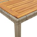 vidaXL szürke polyrattan kerti asztal akácfa lappal 190 x 90 x 75 cm