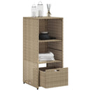 vidaXL bézs polyrattan kerti tárolószekrény 50 x 55 x 115 cm