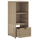 vidaXL bézs polyrattan kerti tárolószekrény 50 x 55 x 115 cm