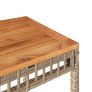 vidaXL vegyes bézs polyrattan és akácfa kerti asztal 38 x 38 x 42 cm