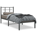 vidaXL fekete fém ágykeret fejtámlával 75 x 190 cm