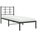 vidaXL fekete fém ágykeret fejtámlával 75 x 190 cm