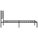 vidaXL fekete fém ágykeret fejtámlával 75 x 190 cm