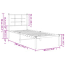 vidaXL fekete fém ágykeret fejtámlával 75 x 190 cm
