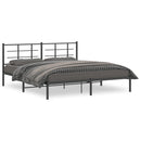 vidaXL fekete fém ágykeret fejtámlával 183 x 213 cm