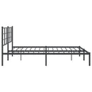 vidaXL fekete fém ágykeret fejtámlával 183 x 213 cm