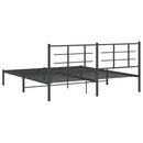 vidaXL fekete fém ágykeret fejtámlával 183 x 213 cm