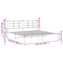 vidaXL fekete fém ágykeret fejtámlával 183 x 213 cm