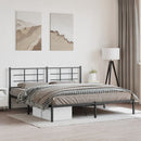 vidaXL fekete fém ágykeret fejtámlával 183 x 213 cm