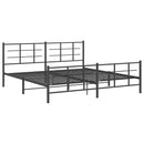 vidaXL fekete fém ágykeret fej- és lábtámlával 193 x 203 cm