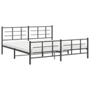 vidaXL fekete fém ágykeret fej- és lábtámlával 193 x 203 cm