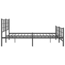 vidaXL fekete fém ágykeret fej- és lábtámlával 193 x 203 cm