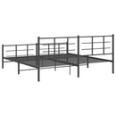 vidaXL fekete fém ágykeret fej- és lábtámlával 193 x 203 cm