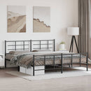 vidaXL fekete fém ágykeret fej- és lábtámlával 193 x 203 cm