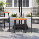 vidaXL fekete polyrattan és akácfa kerti asztal 40 x 40 x 42 cm