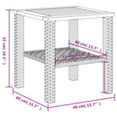 vidaXL fekete polyrattan és akácfa kerti asztal 40 x 40 x 42 cm