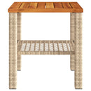 vidaXL bézs polyrattan és akácfa kerti asztal 40 x 40 x 42 cm