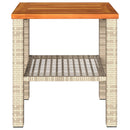 vidaXL bézs polyrattan és akácfa kerti asztal 40 x 40 x 42 cm