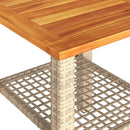 vidaXL bézs polyrattan és akácfa kerti asztal 40 x 40 x 42 cm