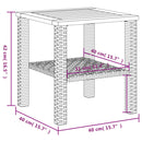vidaXL bézs polyrattan és akácfa kerti asztal 40 x 40 x 42 cm