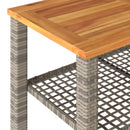 vidaXL szürke polyrattan és akácfa kerti asztal 70 x 38 x 42 cm