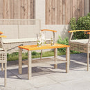 vidaXL bézs polyrattan és akácfa kerti asztal 70 x 38 x 42 cm