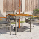 vidaXL szürke polyrattan és akácfa kerti asztal 80 x 80 x 74 cm