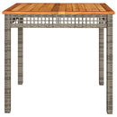vidaXL szürke polyrattan és akácfa kerti asztal 80 x 80 x 74 cm