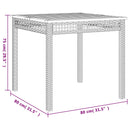 vidaXL szürke polyrattan és akácfa kerti asztal 80 x 80 x 74 cm