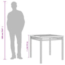 vidaXL szürke polyrattan és akácfa kerti asztal 80 x 80 x 74 cm